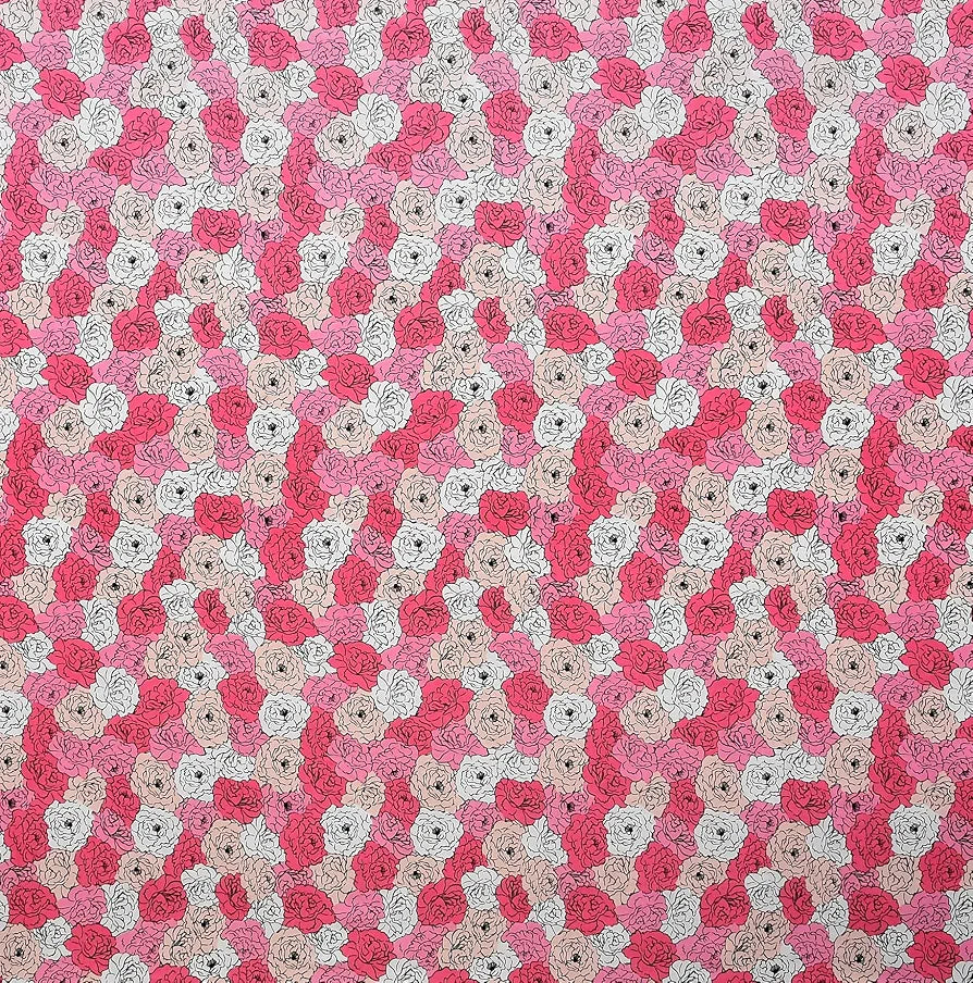 Homefab India 160 TC Glace Cotton Double BedSheet with 2 Pillow Covers -  - Pink, Floral